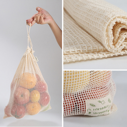 Cotton drawstring mesh bag