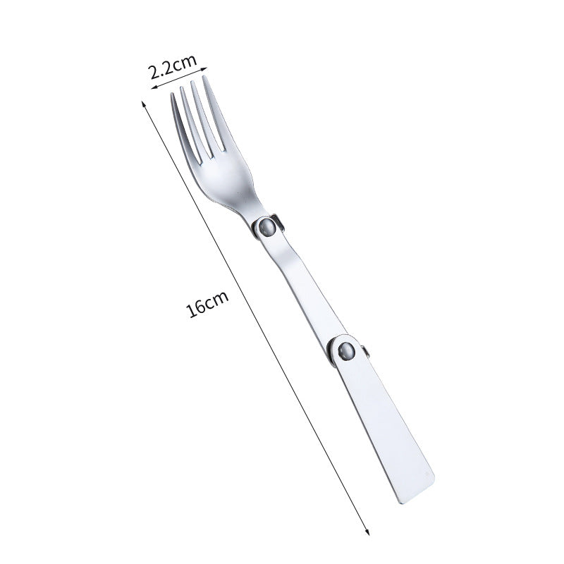 Portable collapsible spoon and fork