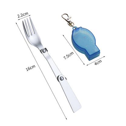 Portable collapsible spoon and fork