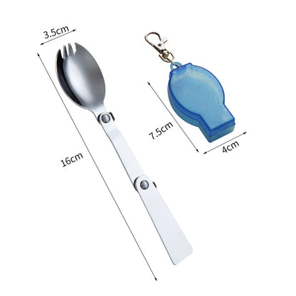 Portable collapsible spoon and fork