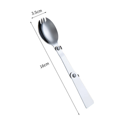 Portable collapsible spoon and fork