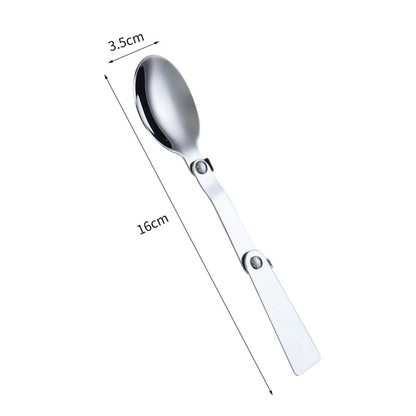 Portable collapsible spoon and fork