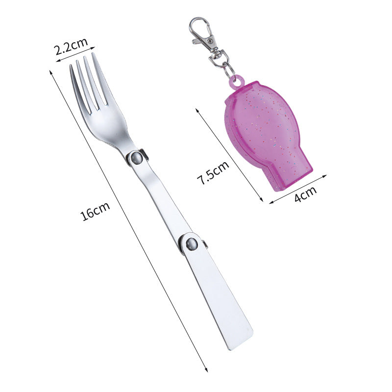 Portable collapsible spoon and fork