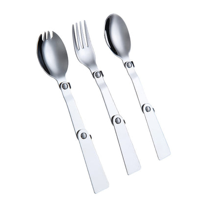 Portable collapsible spoon and fork