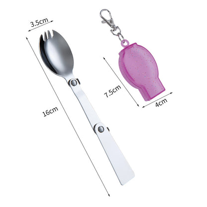 Portable collapsible spoon and fork